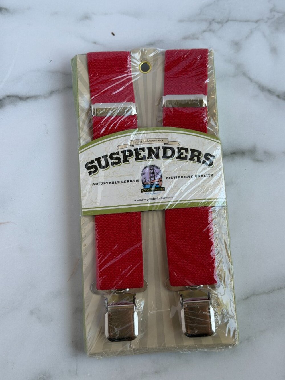 Suspender Factory of San Francisco Red Suspenders 48" XL NWT
